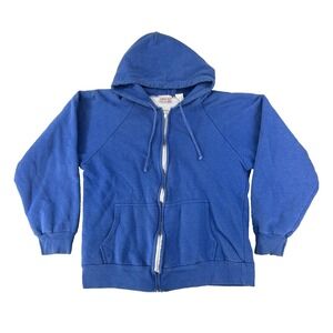 VTG Generation One Hoodie Mens Medium Blue Zip Thermal Lined Sweatshirt Casual